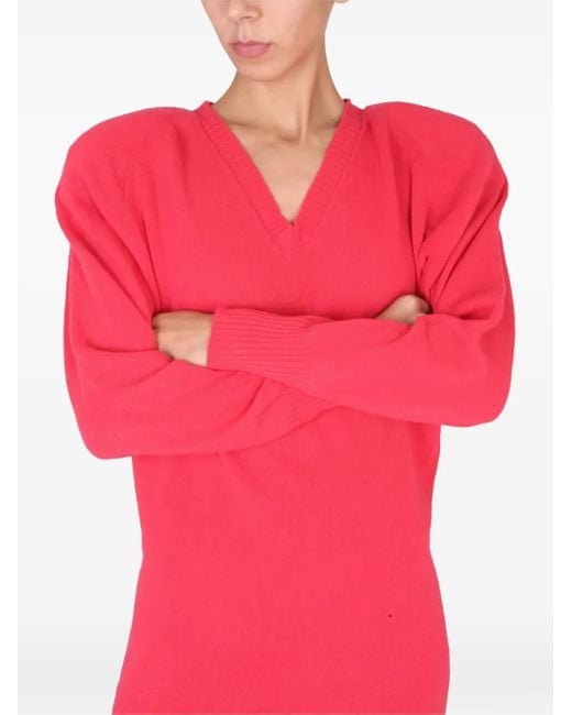 Philosophy Di Lorenzo Serafini Vネック ミニドレス Red