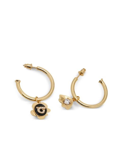 Ferragamo Metallic Charm Hoop Earrings