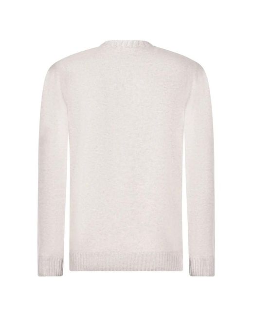 Gran Sasso White Pull À Bords Côtelés for men