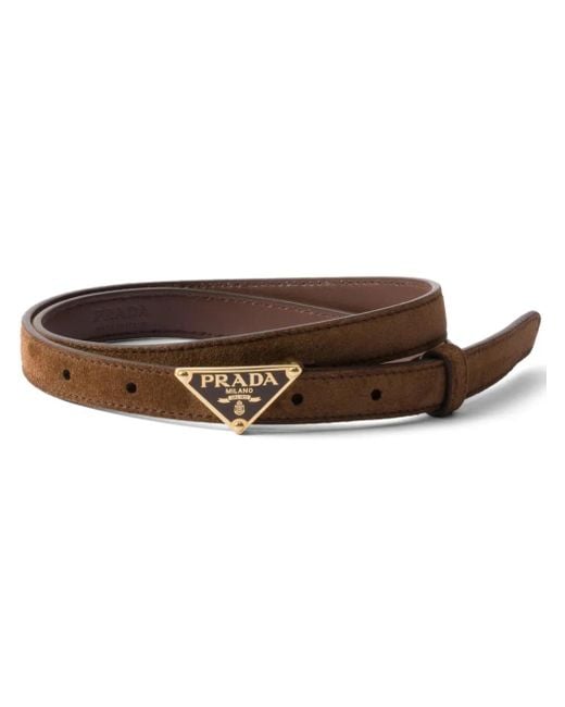 Prada Brown Suede Belt