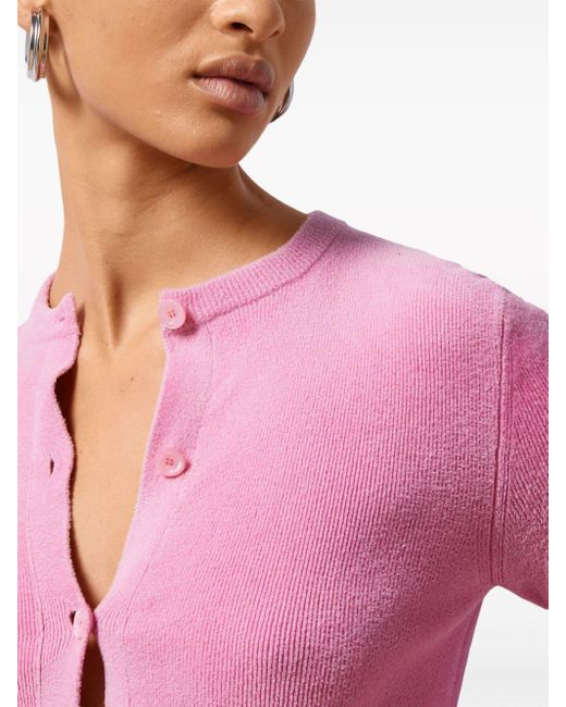 Cardigan Crystal G a coste di Gucci in Pink