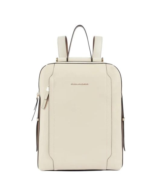 Piquadro Natural Laptop Leather Backpack