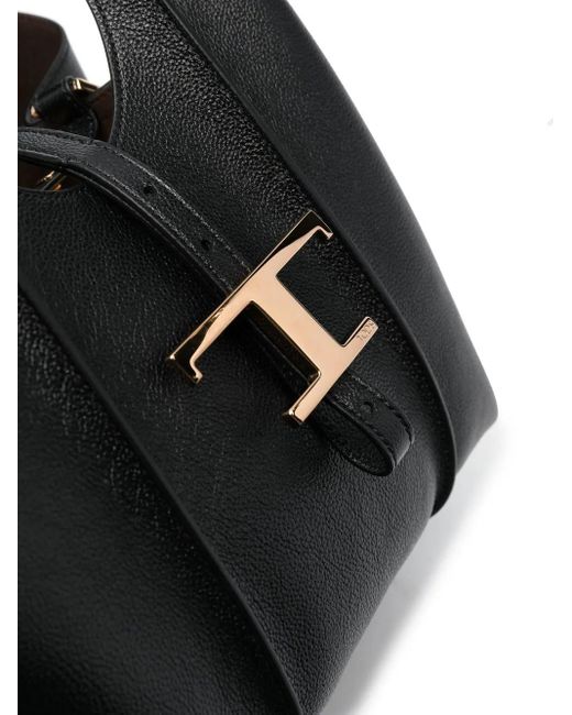 Tod's Black T Timeless Micro Leather Tote Bag