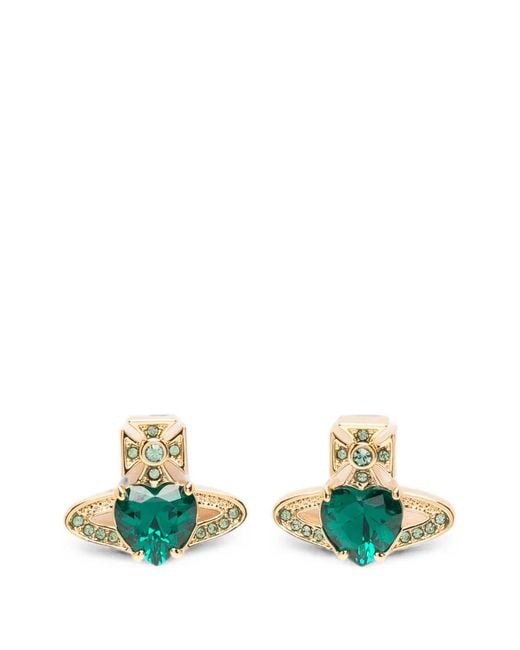 Vivienne Westwood Green Ariella Orb Earrings