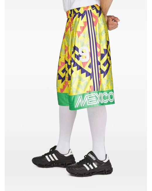 Adidas Green X Willy Chavarria Short Aop Goalkeeper À Imprimé Géométrique for men