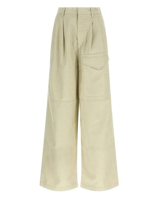 Auralee Natural Panelled Trousers