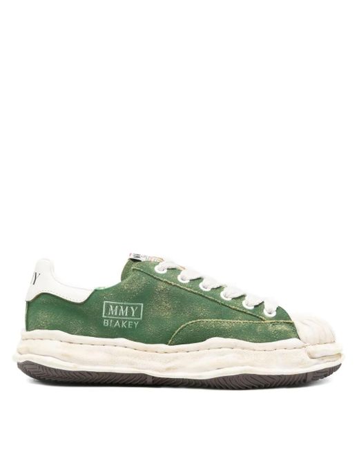Maison Mihara Yasuhiro Green Lace-Up Logo-Print Sneakers for men
