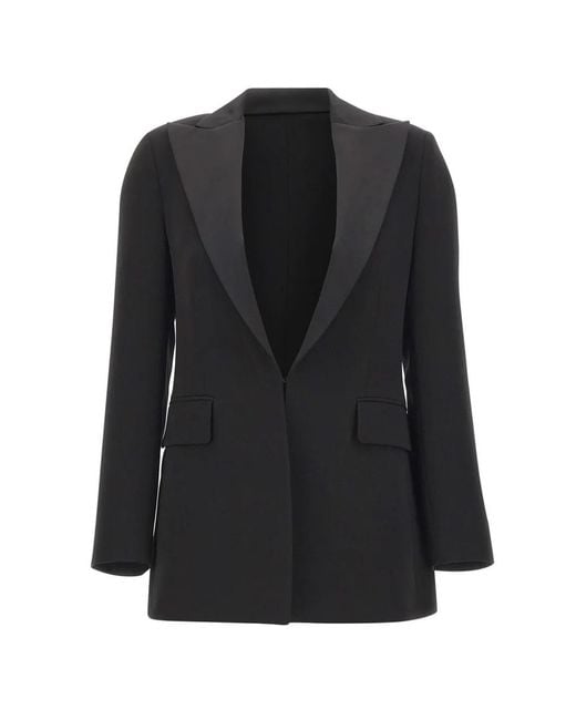 Eleventy Black Silk Tuxedo Blazer