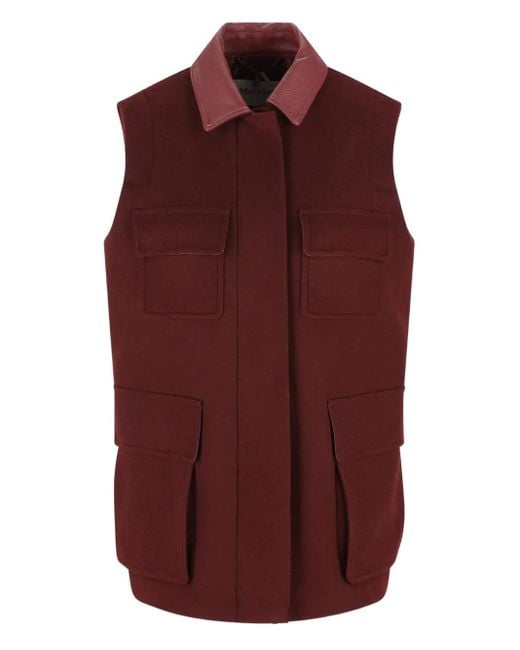 Max Mara Purple Pocket Collared Coat