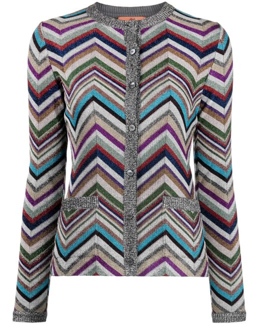 Missoni Gray Zigzag-Print Round-Neck Top