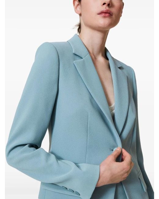 Twinset Blue Crêpe Blazer