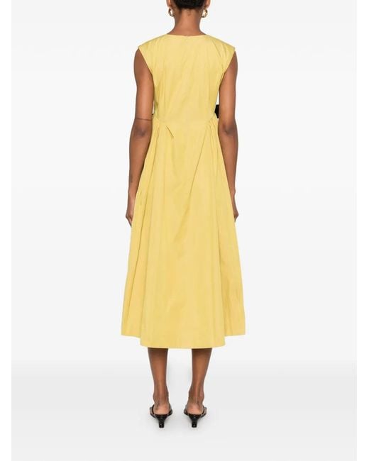 Parlor Yellow Bow-Detail Sleeveless Midi Dress