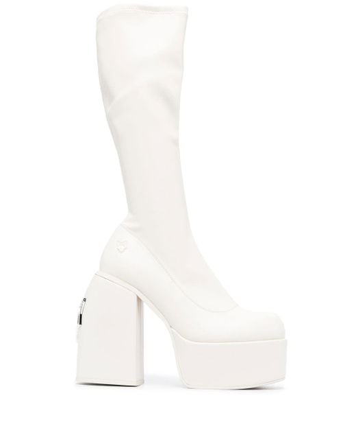Naked Wolfe White Spice 140mm Platform Boots