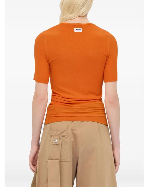 MSGM Orange Short-Sleeve T-Shirt