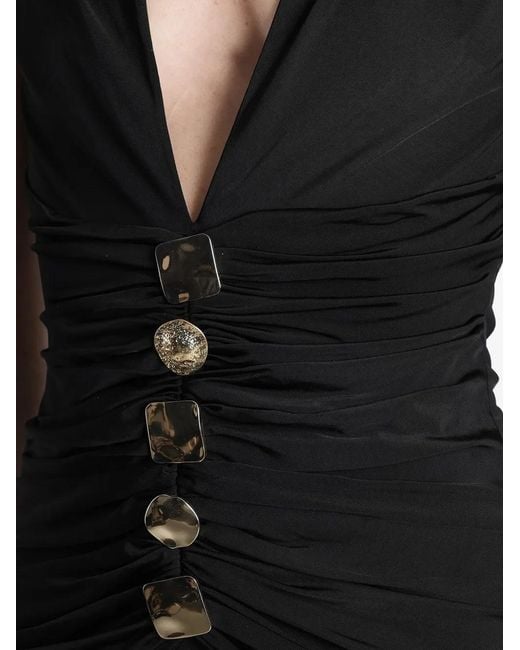 PATBO Black Moonlit Ruched Embellished Maxi Dress