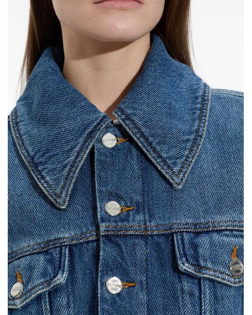 Ganni Blue Pocket Denim Jacket