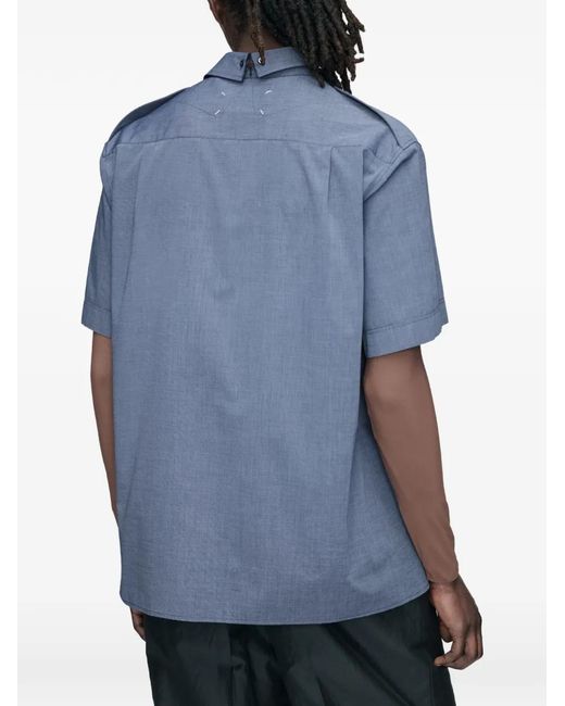 Maison Margiela Blue Foldable Short-Sleeved Shirt for men