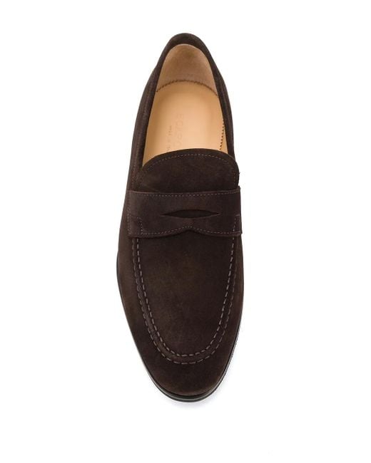 Scarosso Brown Renato Almond Toe Loafers for men