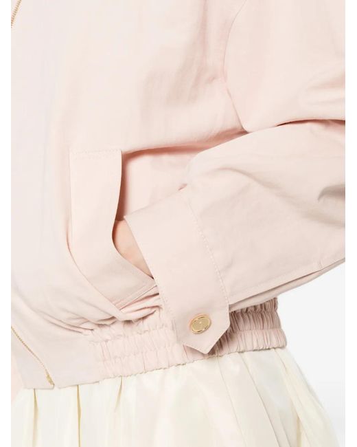 Sandro Pink Zip-Up Pocket Bomber Jacket