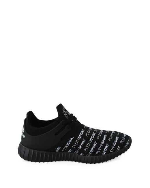 Philipp Plein Black Logo-Print Sneakers for men