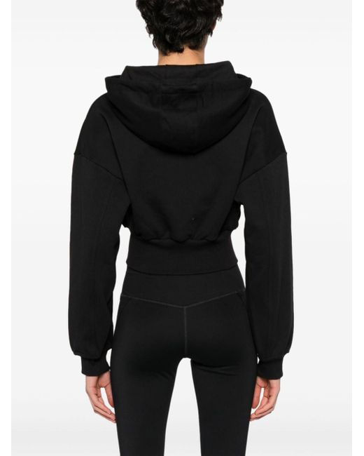 Adidas By Stella McCartney Black Logo-print Hooded Jacket