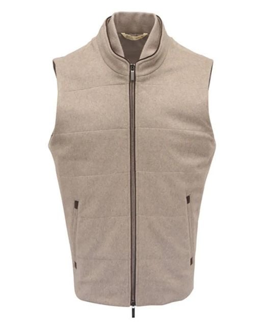 Maurizio Baldassari Natural Arena Quilted Zip Gilet for men