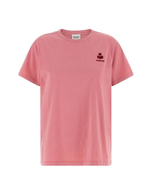 Isabel Marant Pink Aby Logo-Detail T-Shirt