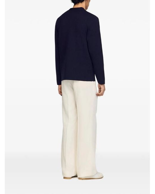 Sandro Blue Flower Crochet Cardigan for men