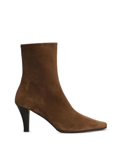 The Seller Brown Square-Toe Ankle Boots