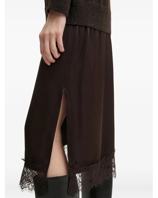 Pedro Del Hierro Madrid Black Lace-Trimmed Knit Dress