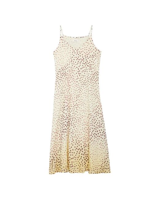 Ottod'Ame White Polka-Dot V-Neck Dress