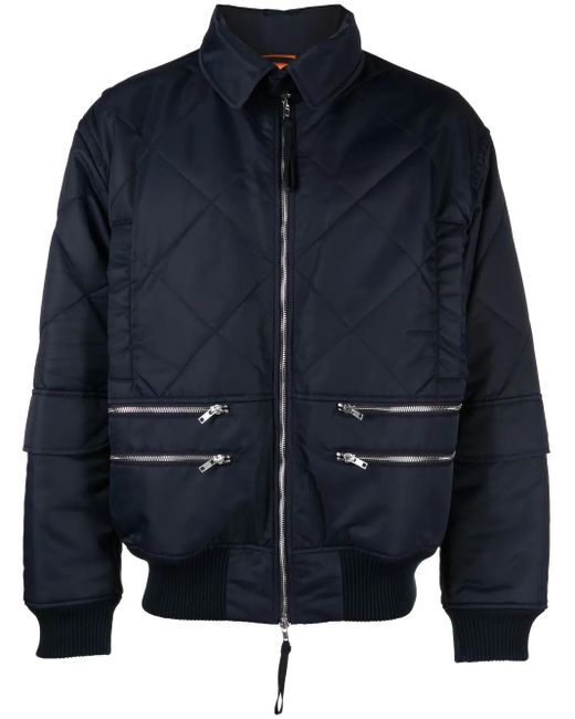Chaqueta con acolchado de rombos Helmut Lang de hombre de color Blue