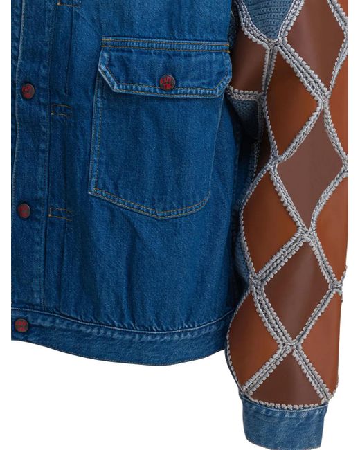 Giacca Denim Con Design A Inserti di Kapital in Blue da Uomo