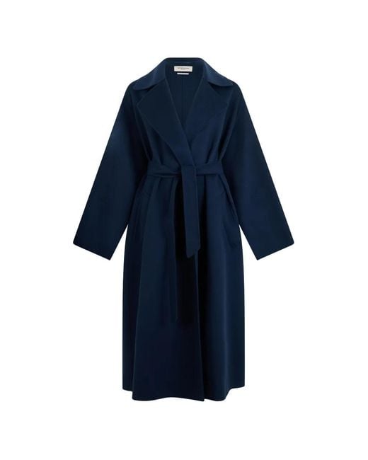 Weekend by Maxmara Blue Double Wool-Blend Coat