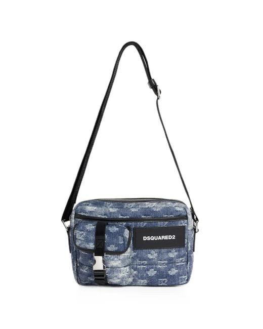 Bandolera D2 Monogram DSquared² de hombre de color Blue