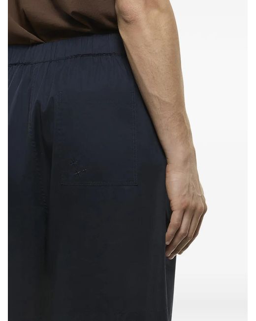 Laneus Blue Melrose Elasticated Embroidered Shorts for men