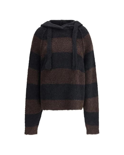 Petar Petrov Black Hooded Stripped Sweater