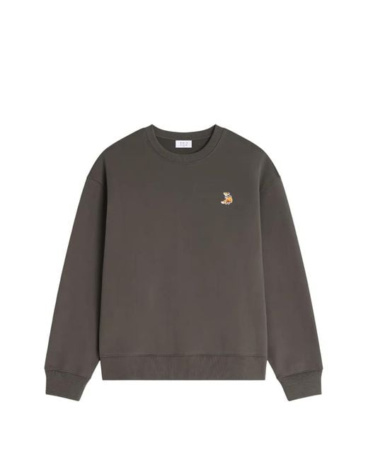 Maison Kitsuné Gray Dreaming Fox Cotton Sweatshirt for men