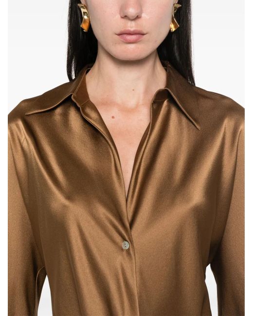 Vince Brown Satin Shirt
