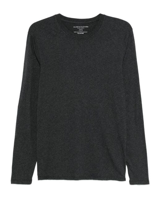 Majestic Filatures Black Long-Sleeve T-Shirt for men