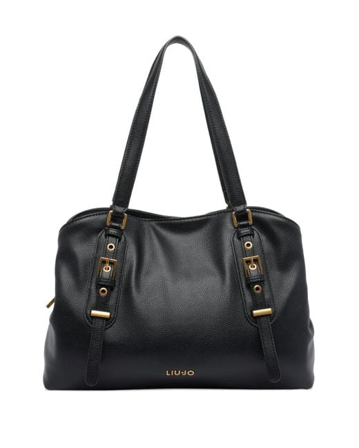 Liu Jo Black Buckle-Detail Shoulder Bag