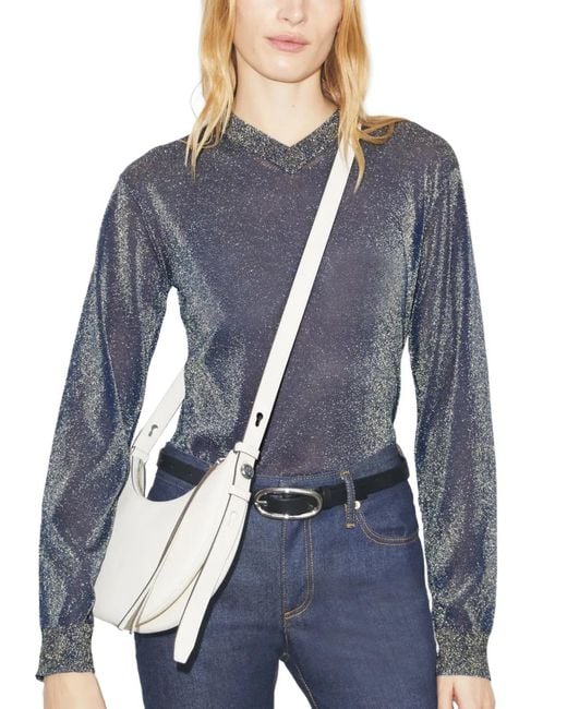 Tory Burch Natural Romy Half Moon Shoulder Bag