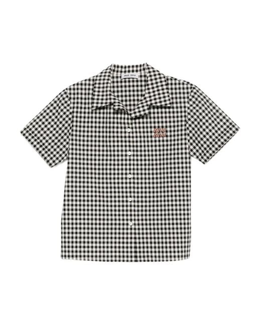 Camicia A Quadretti di Miu Miu in Gray