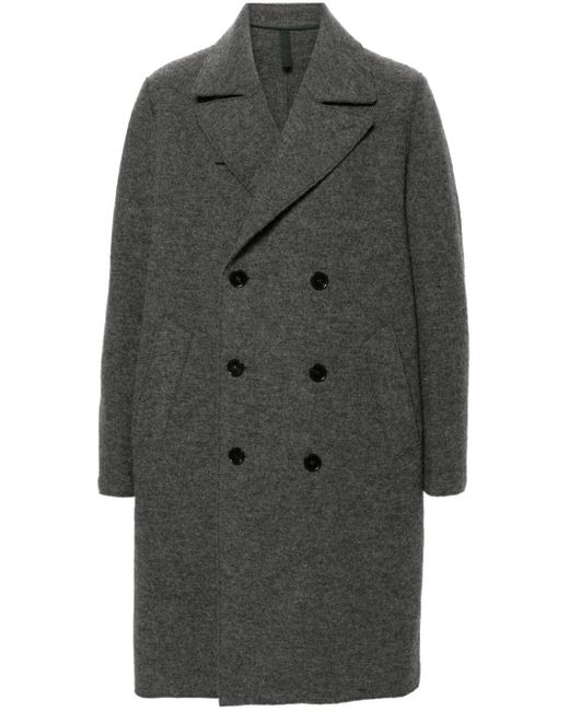 Harris Wharf London Gray Virgin Wool Peacoat for men