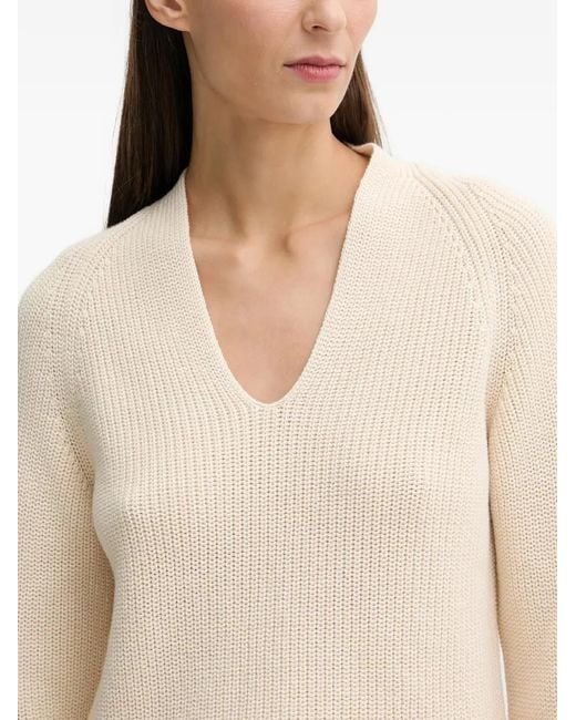 Marc O' Polo White V-Neck Sweater