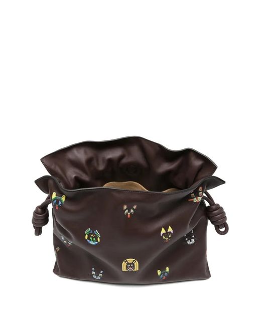 Loewe Black Flamenco Leather Medium Clutch
