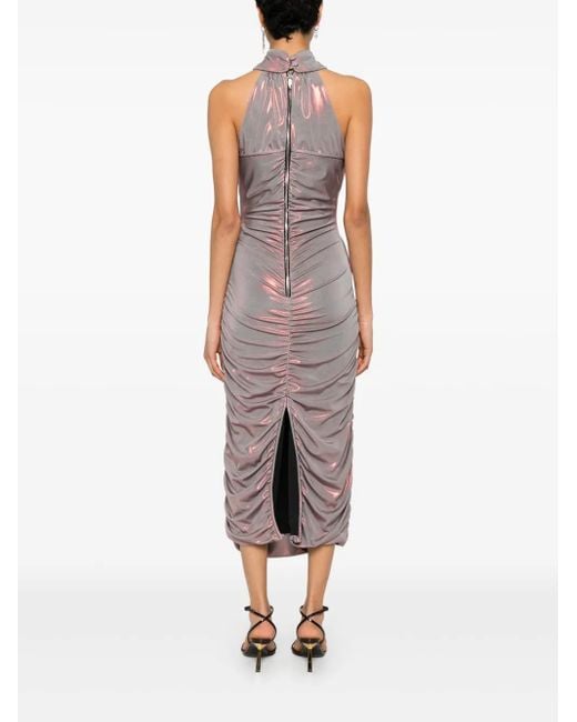 Robe Mi-Longue À Design Drapé MITILIANE COUTURE en coloris Gray