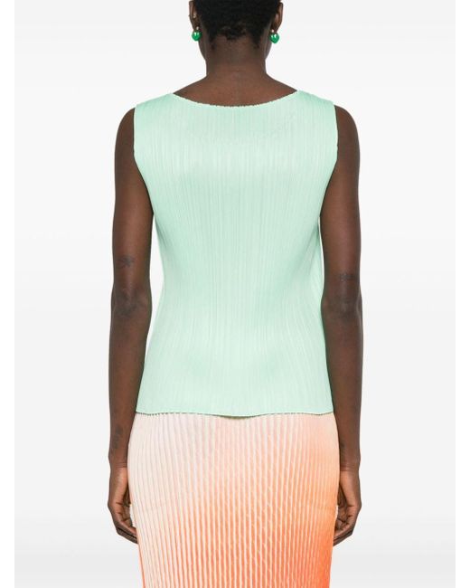 Pleats Please Issey Miyake Green Monthly Colors: March Tank Top