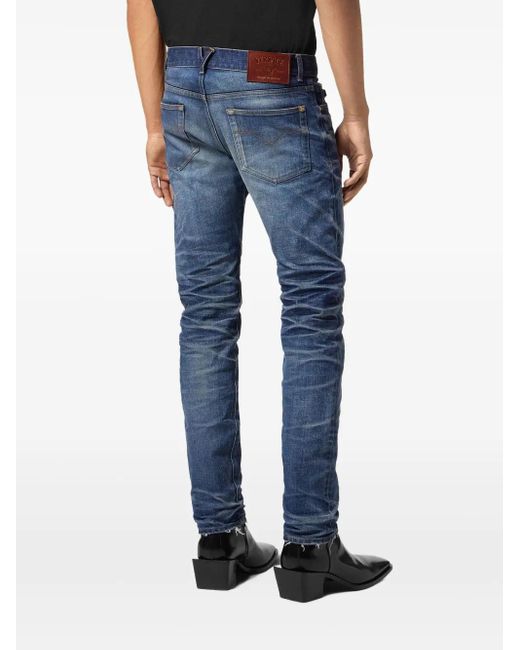 メンズ Versace Made In Japan スリムジーンズ Blue