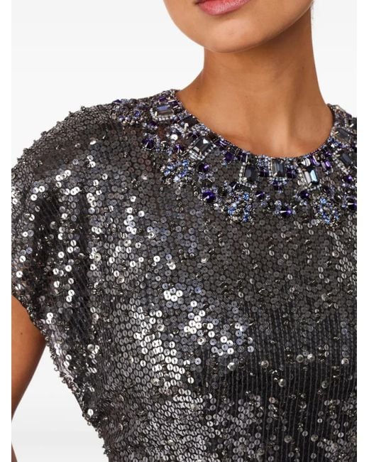 Jenny Packham Gray Odisha Abendkleid Mit Pailletten